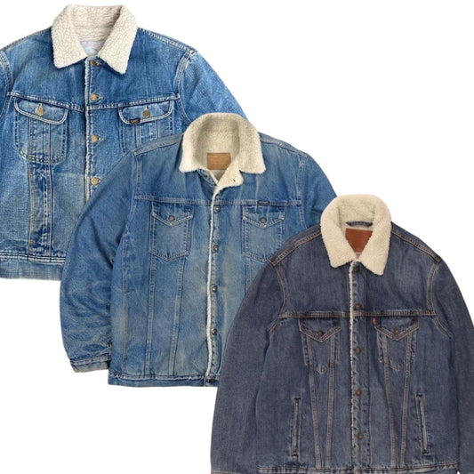 LLW Denim Sherpa jacket - Vintage Brothers Wholesale USA